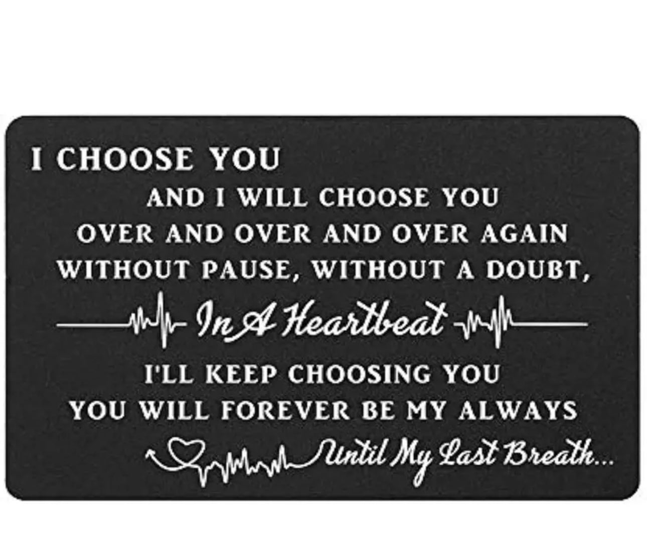 Engraved "I Choose You" Wallet Card