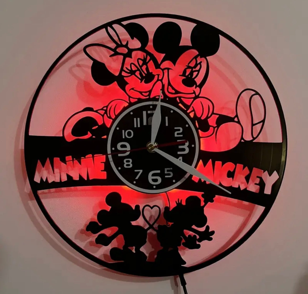 Minnie & Mickey Led Light Wall Clock