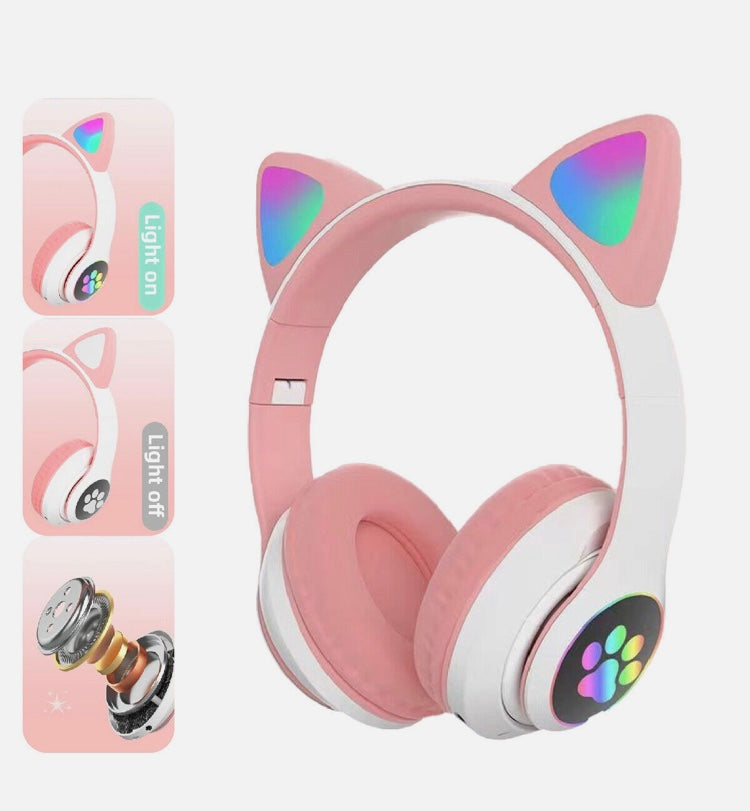 Pink wireless headphones