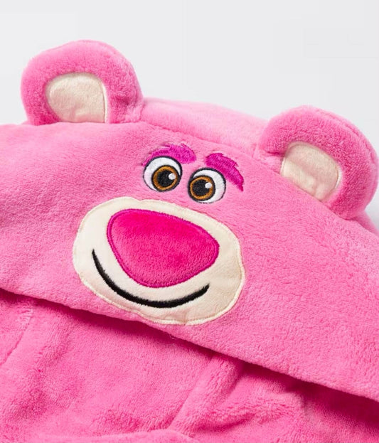 Disney Toy Story Lotso Womens Pink Hooded Bathrobe