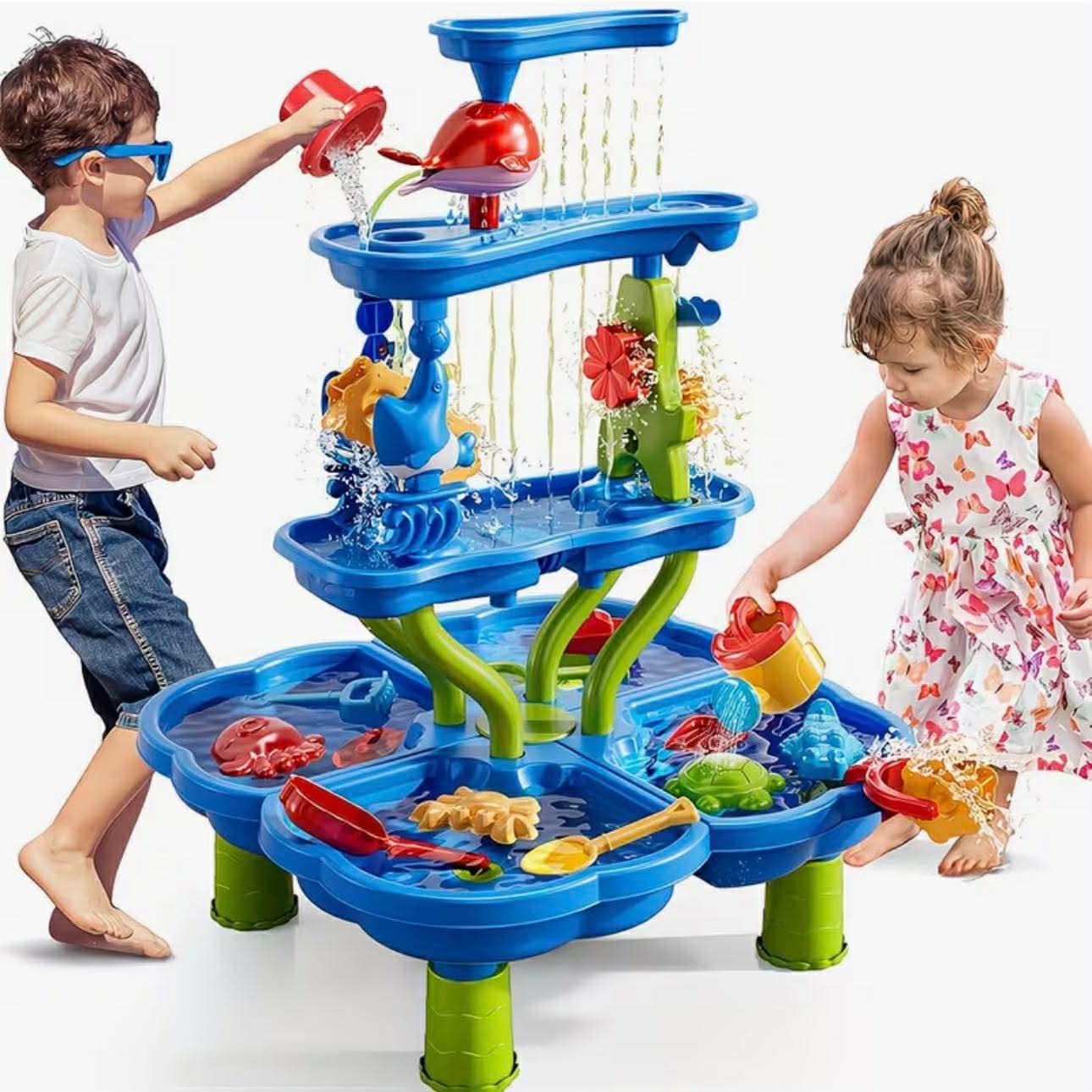 4 Tier Kids Sand And Water Table 3-in-1