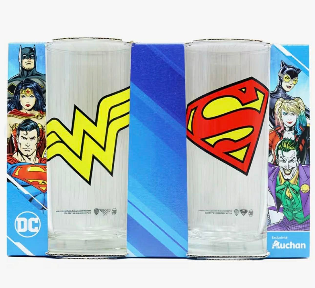 DC Comics 2 Pack Kids Drinking Glasses, 270ml