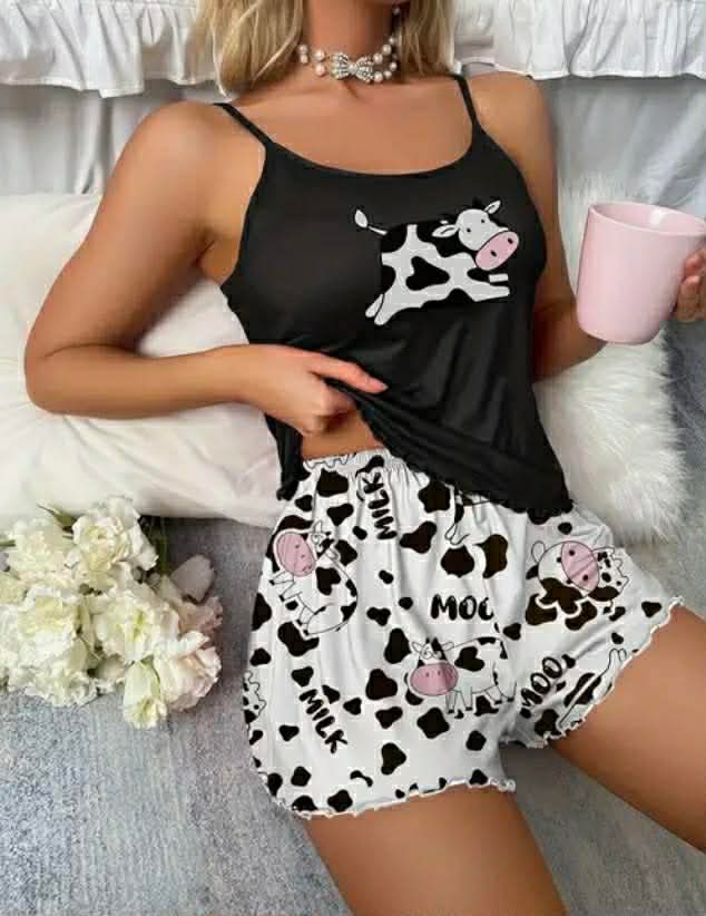 Cow Print Pyjamas Set