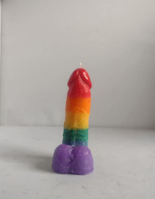Rainbow Pride Willy Candle