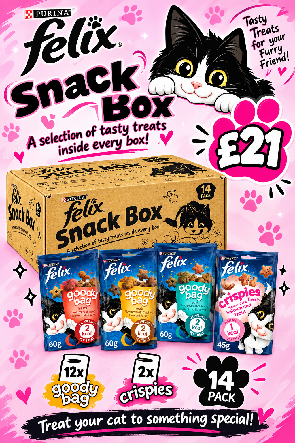 Snack Box Mixed Cat Treats 810g