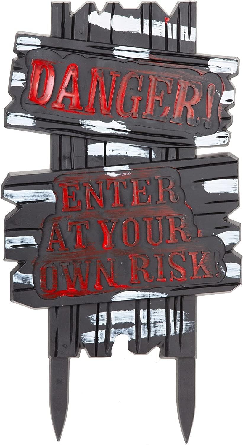 Halloween Danger Enter at Your Own Risk Sign Outdoor Decoration
