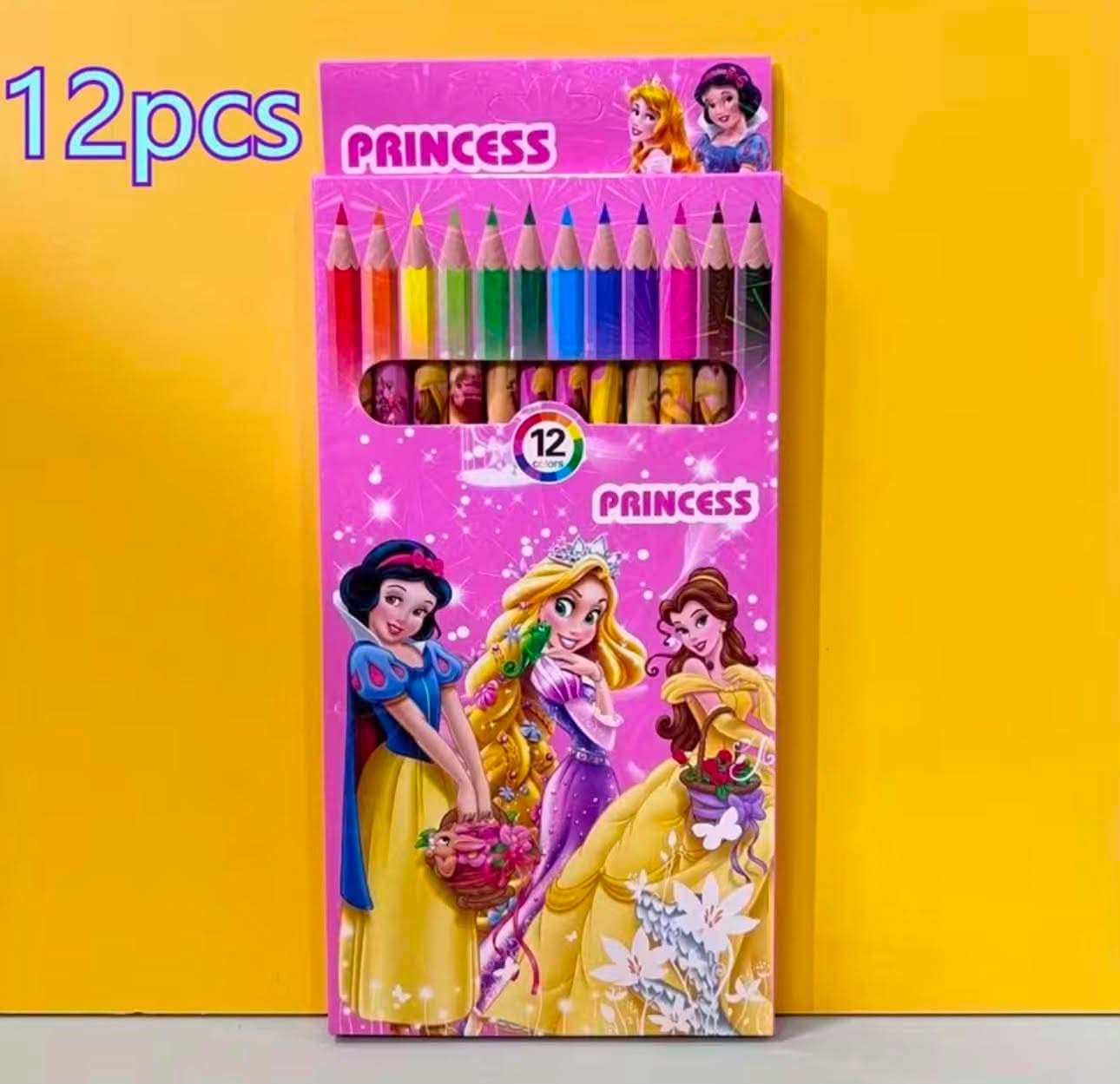 12pcs Disney Princess Cartoon Wooden Pencil Set