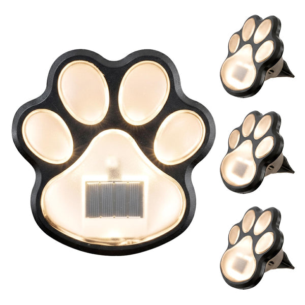 Paw Print Solar Stake Light set of 4