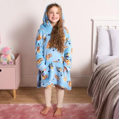 Kids Bluey Novelty Sherpa Hoodie Blanket