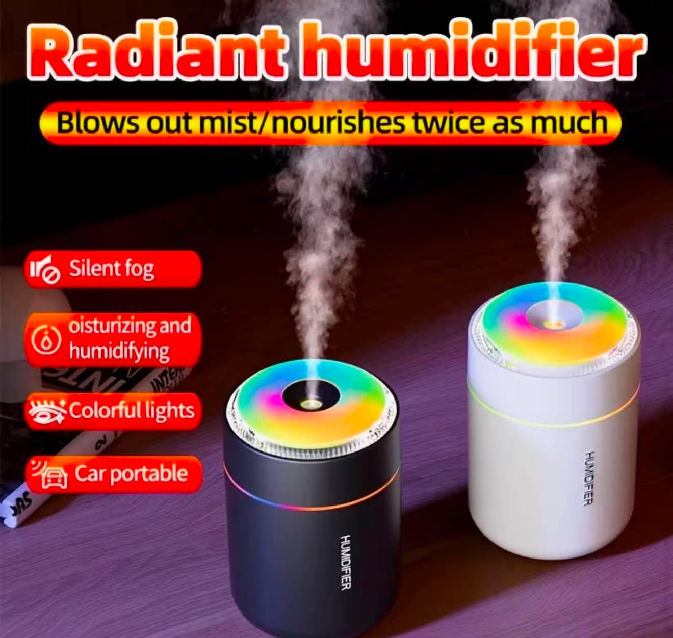 New Glossy Car Humidifier Aroma Diffuser