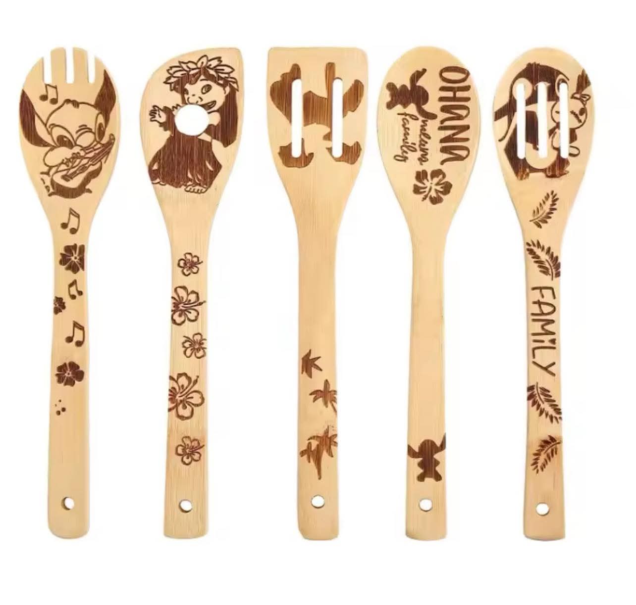 Lilo & Stitch 5pcs Wooden Spoon Set