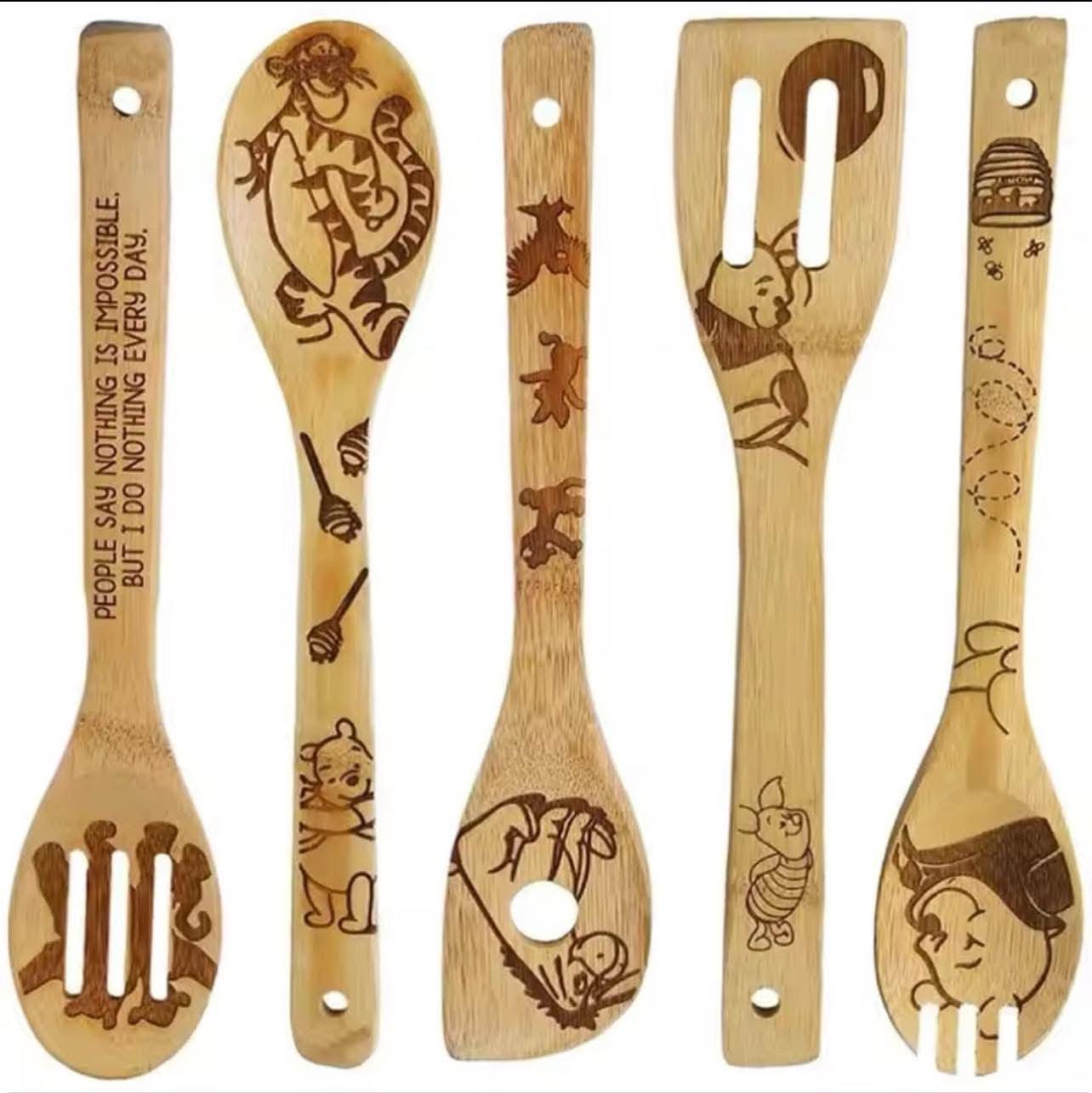 Winnie The Pooh 5pcs Wooden Spoon Set