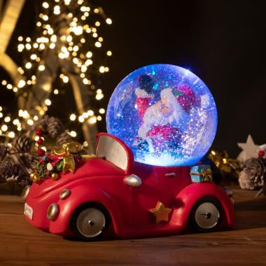 Driving Santa Light Up Musical Snow Globe