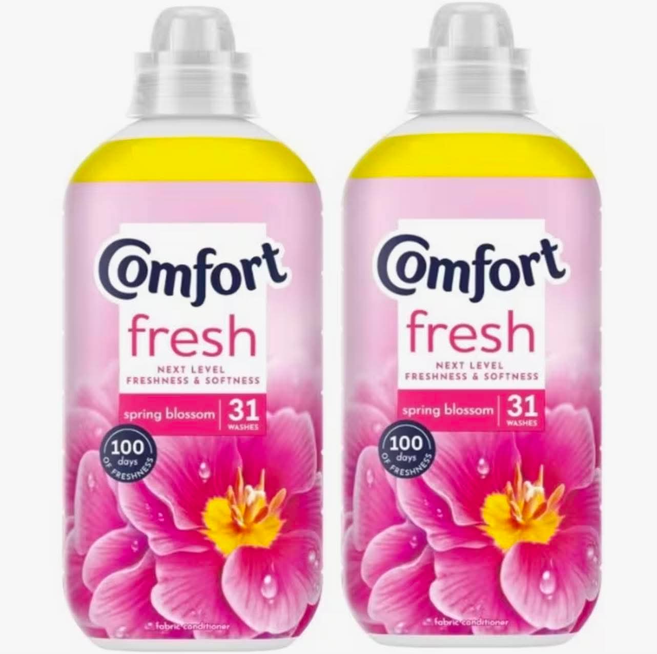 2 Packs x Comfort Fresh Spring Blossom Fabric Conditioner 31 washes (2 x 930 ml)