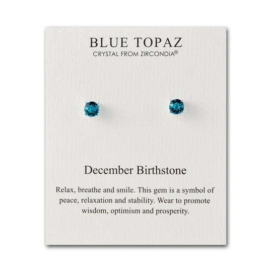December (Blue Topaz) Birthstone Earrings