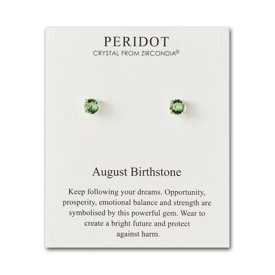 August (Peridot) Birthstone Earrings