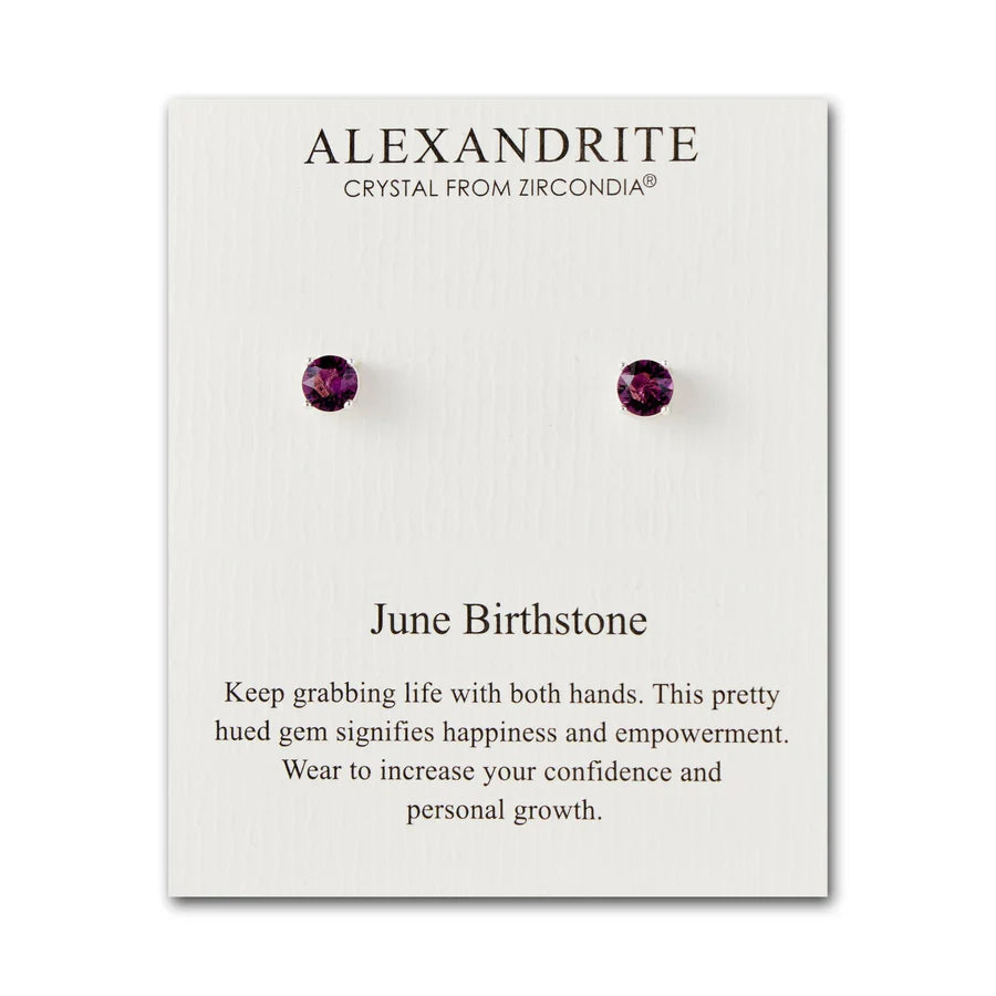 June (Alexandrite) Birthstone Earrings