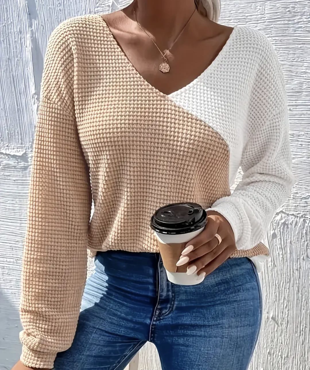 Plus Size Color Block Backless Women's Top
