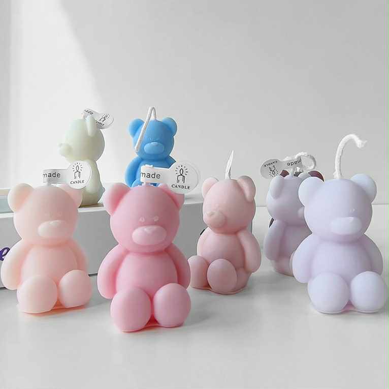 Cute Mini Bear Scented Candle Light Purple