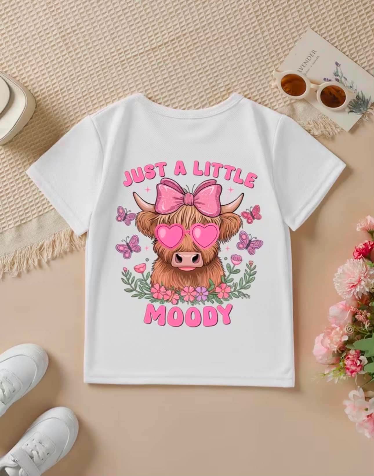 Girls' Short-Sleeve T-Shirt "JUST A LITTLE MOODY"