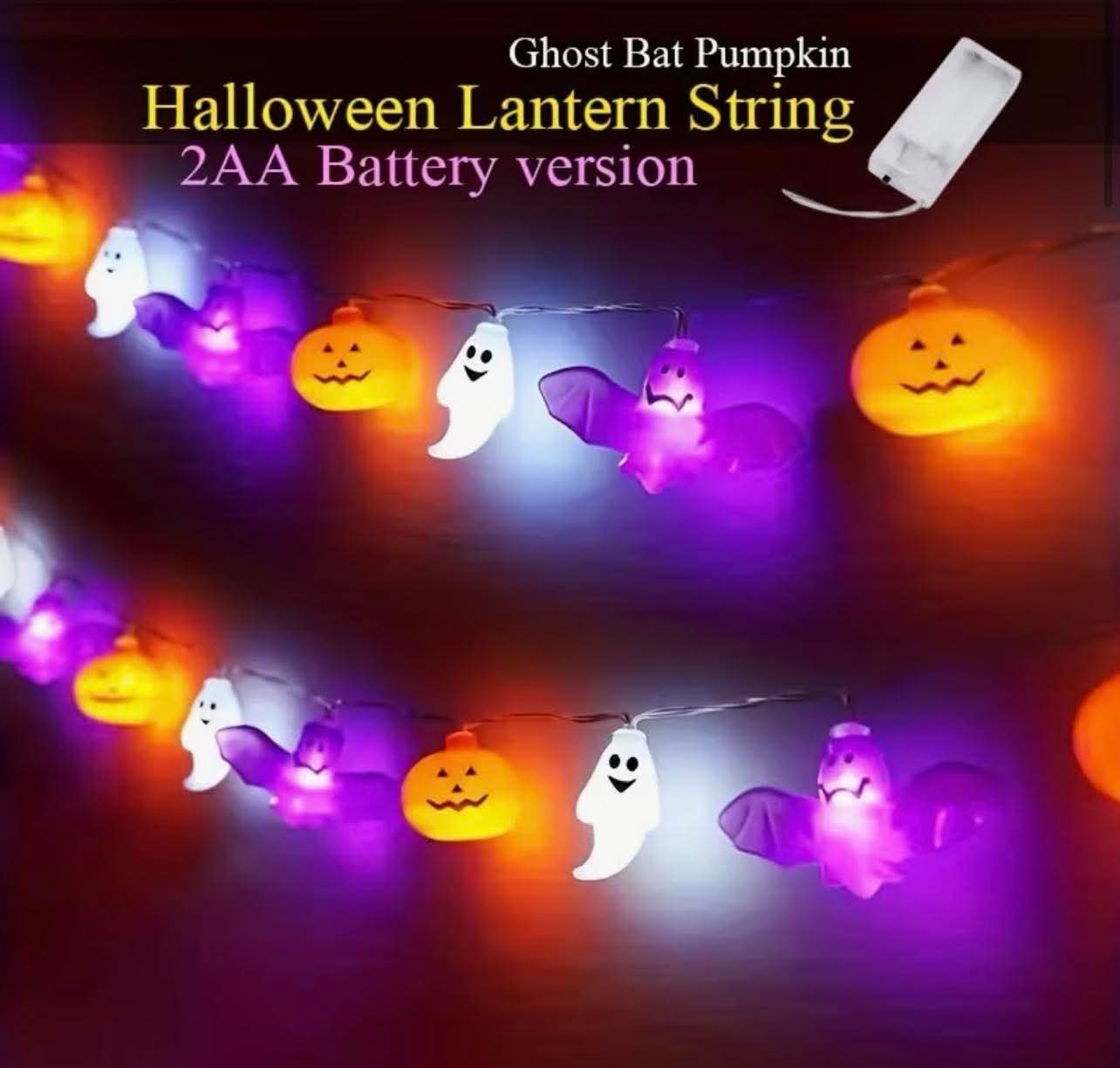 Halloween Ghost Bat Pumpkin String Lights
