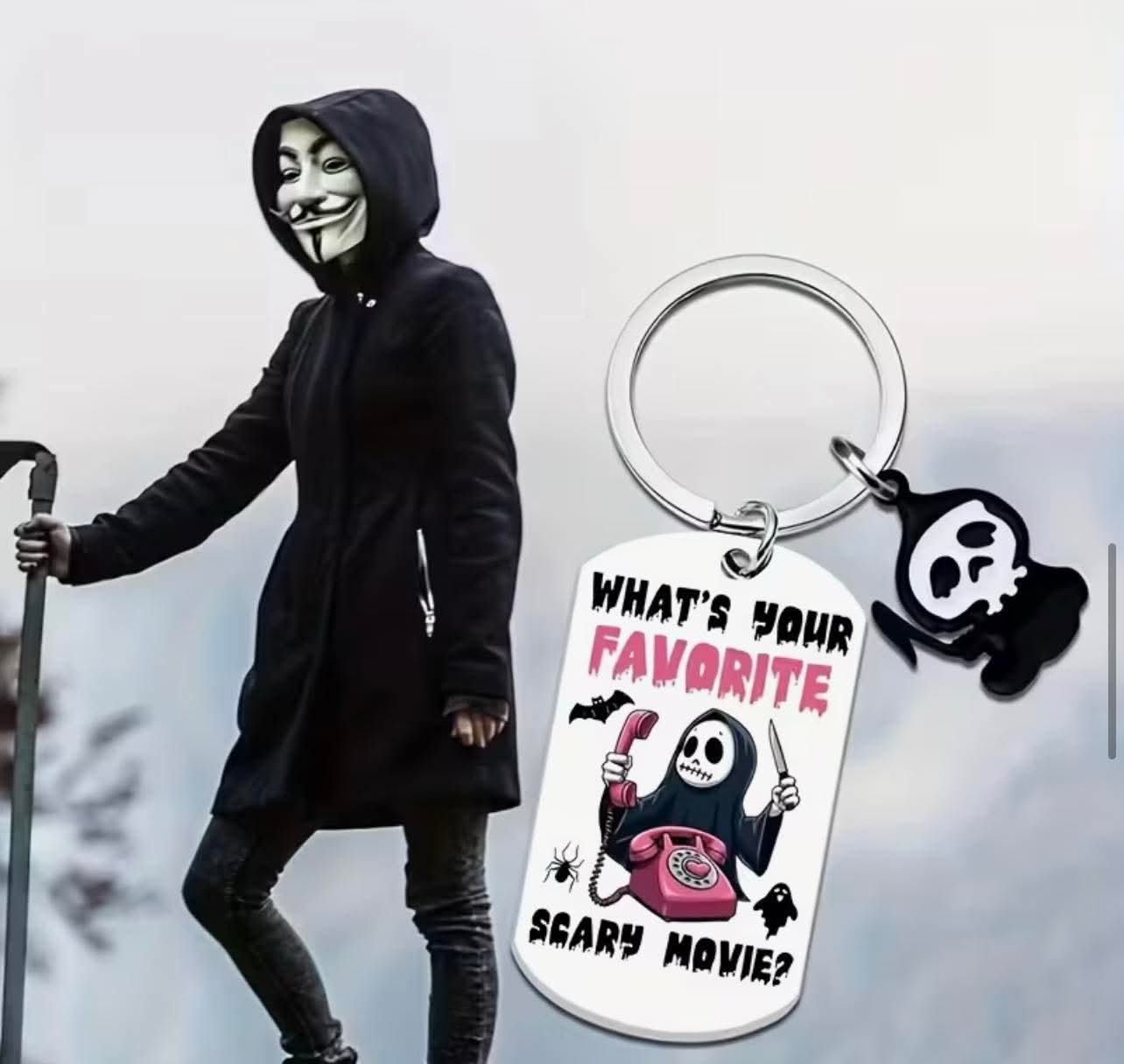 1pc Stainless Steel Halloween Keychain