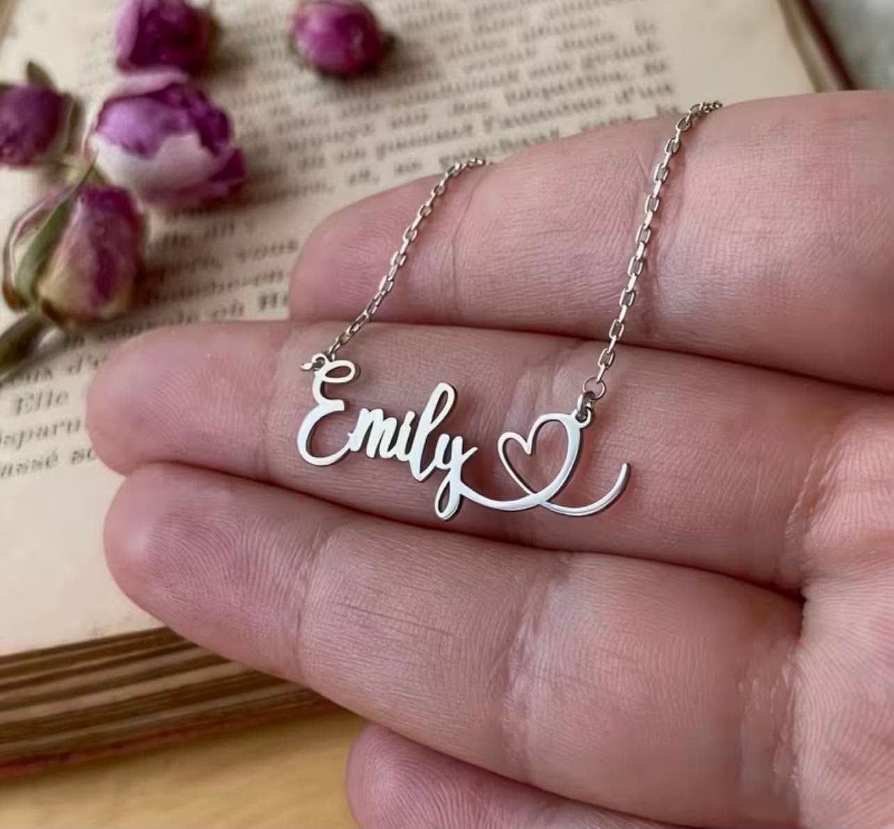 Personalised Stainless Steel Heart Necklaces