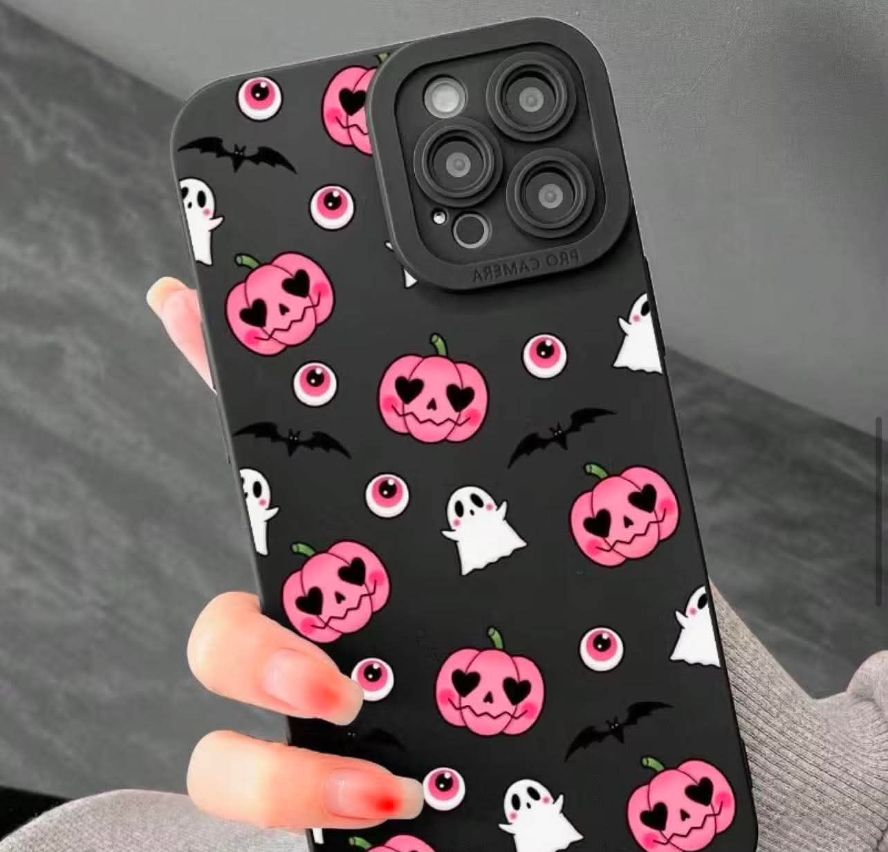 A Cute Pink Ghost Heart Pumpkin IPhone Case