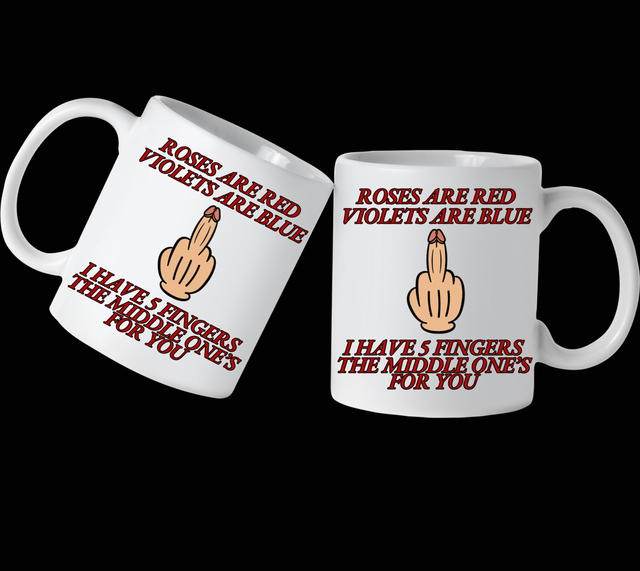 I have 5 fingers and middle one is for you valentine mug
