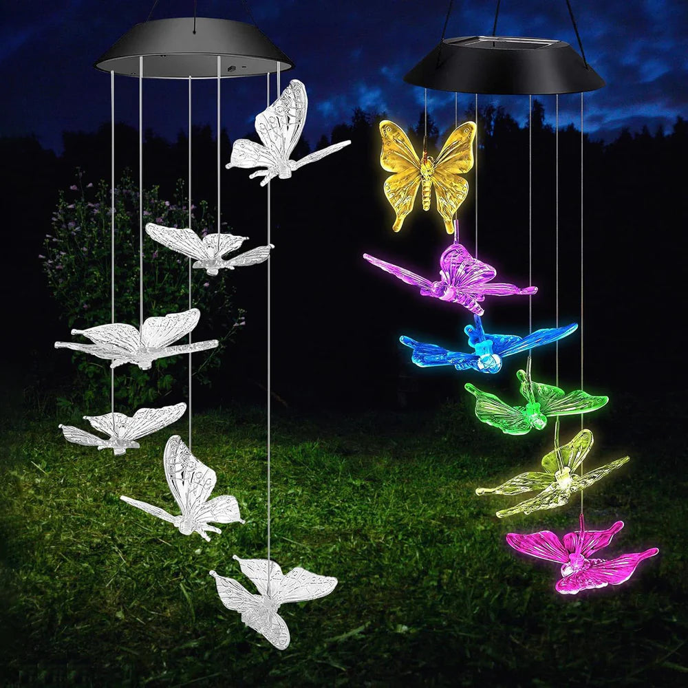 Solar Butterfly Wind Chimes LED