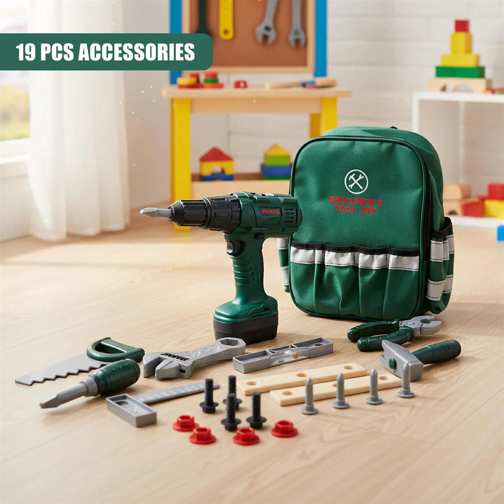 Tool Set Toy with Backpack & Drill