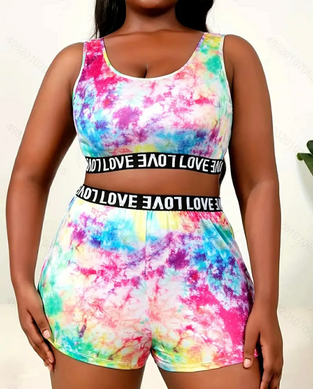 Plus Size Women's Short Set