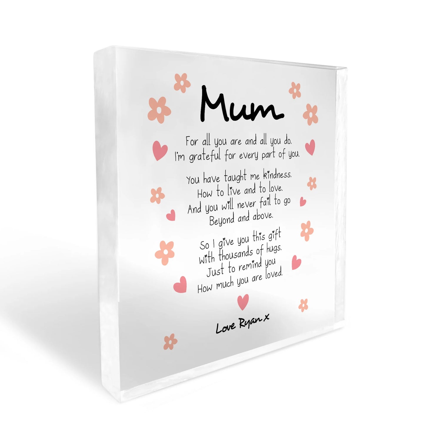Mum for all you do for me acrylic block