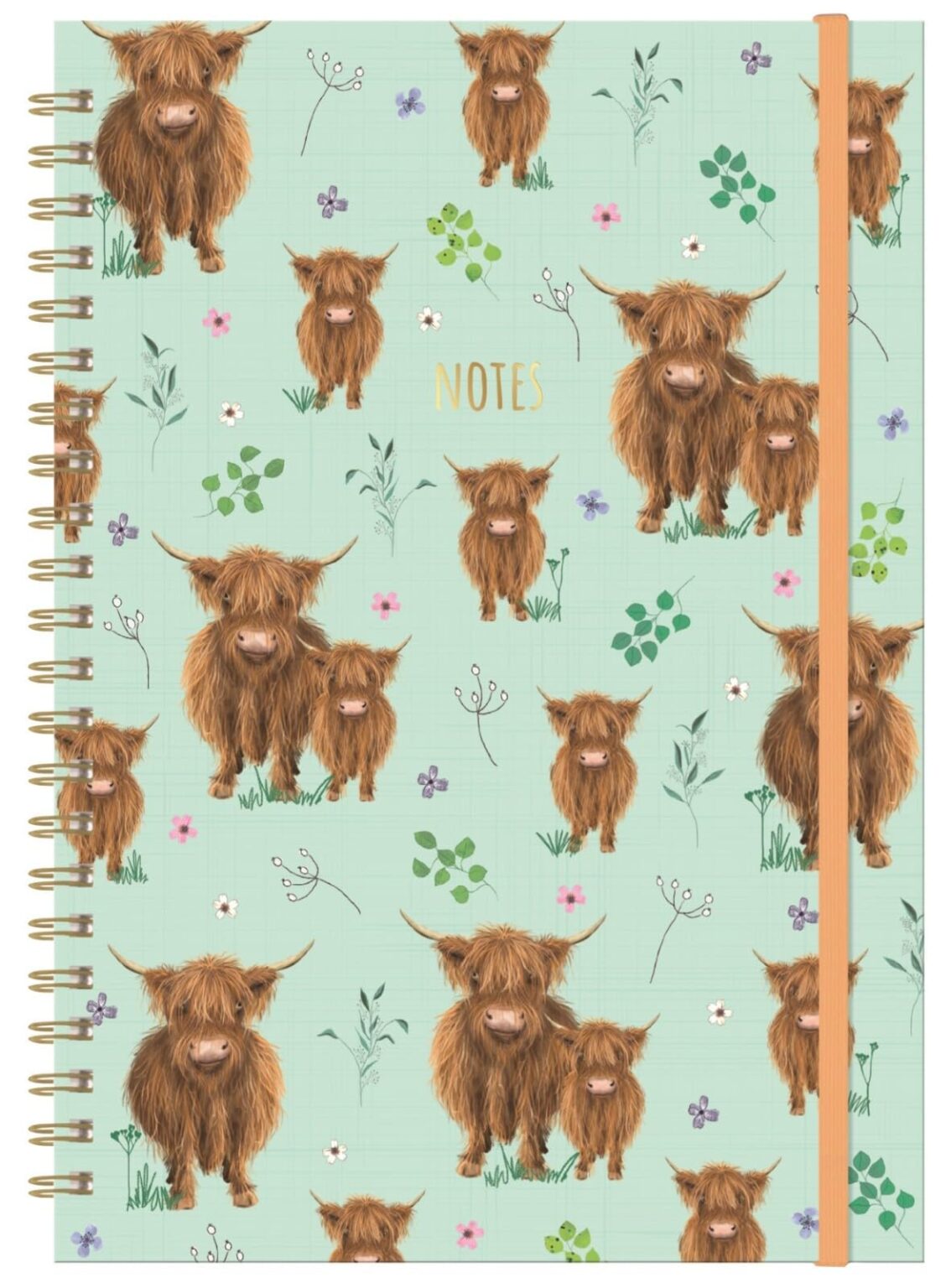 Highland Cow A4 Notebook Hardback Spiral Journal with Lined Pages