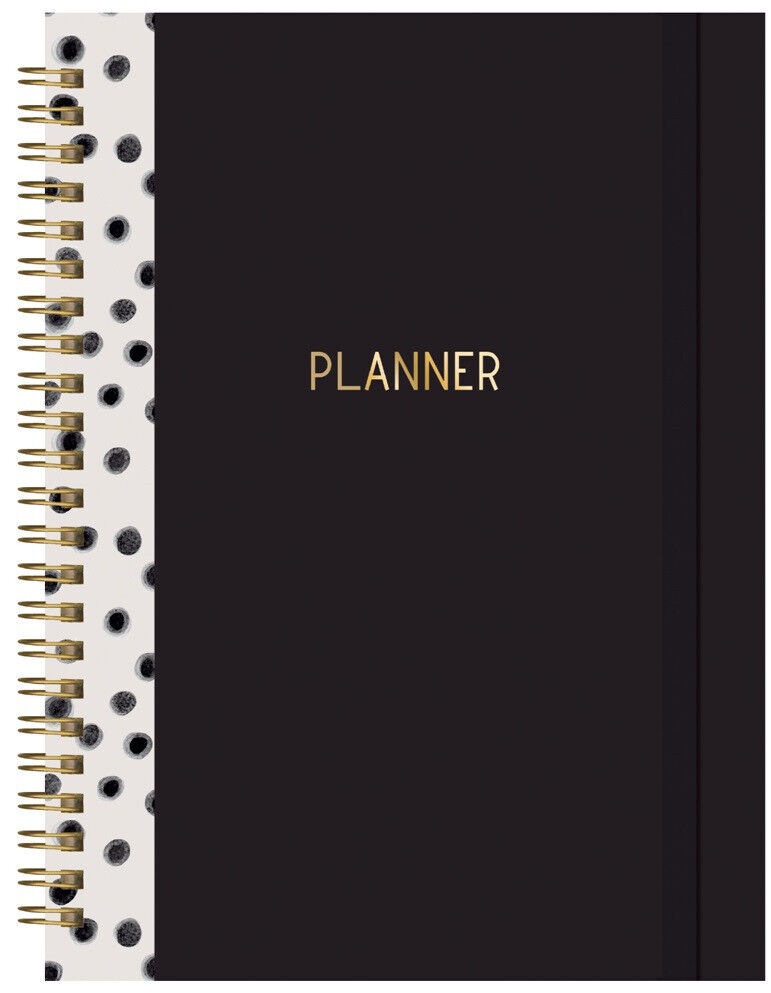 A5 Black & Gold Daily Task Tracker Planner Life Organiser Journal
