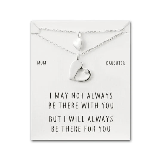 Mother Daughter Piece of My Heart Necklace Set