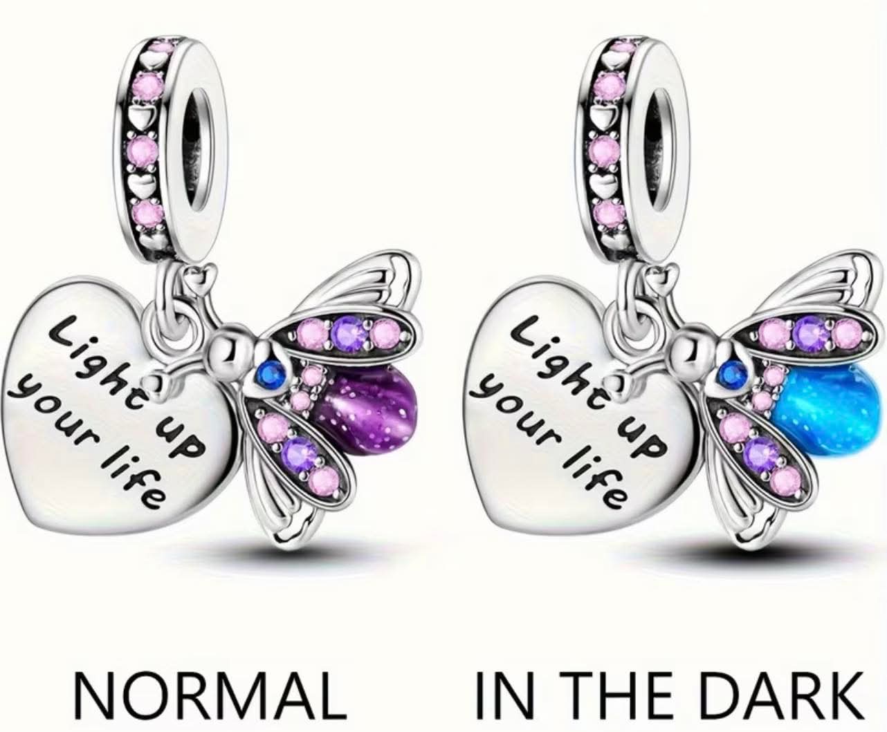Firefly heart charm