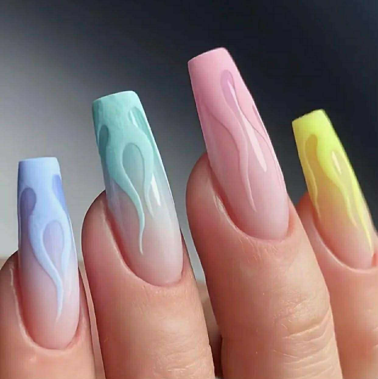 Ladies Colourful Press On Nails