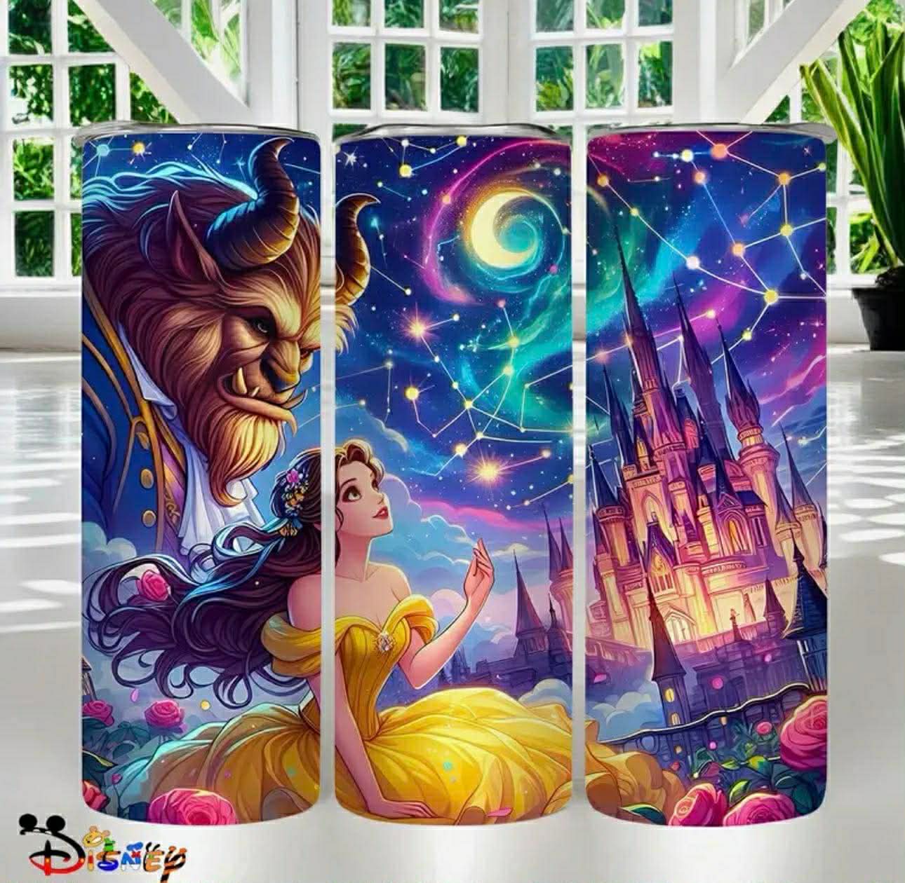 Beauty and the beast skinny tumbler