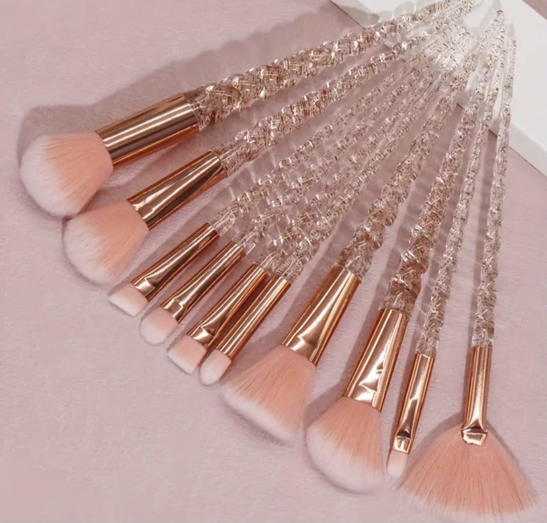 10pcs Oval Makeup Brush Set
