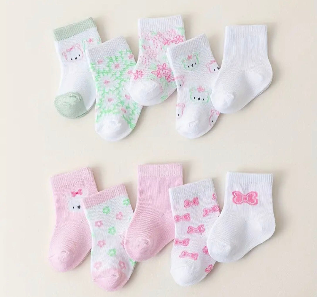 10Pc Baby Girl Socks