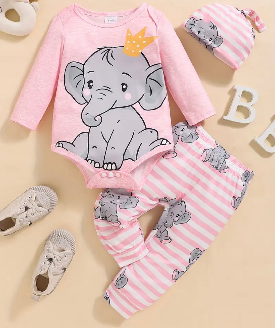 3Pc Cute Elephant Outfit