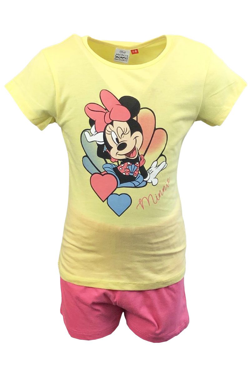 Yellow Minnie Mouse Short Pjs Age 6/7