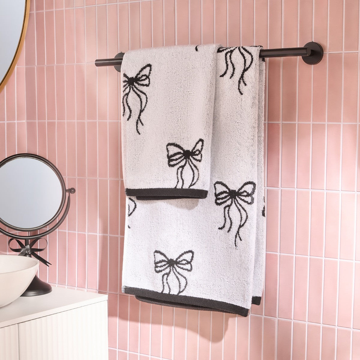 100% Cotton Bow Print Towel