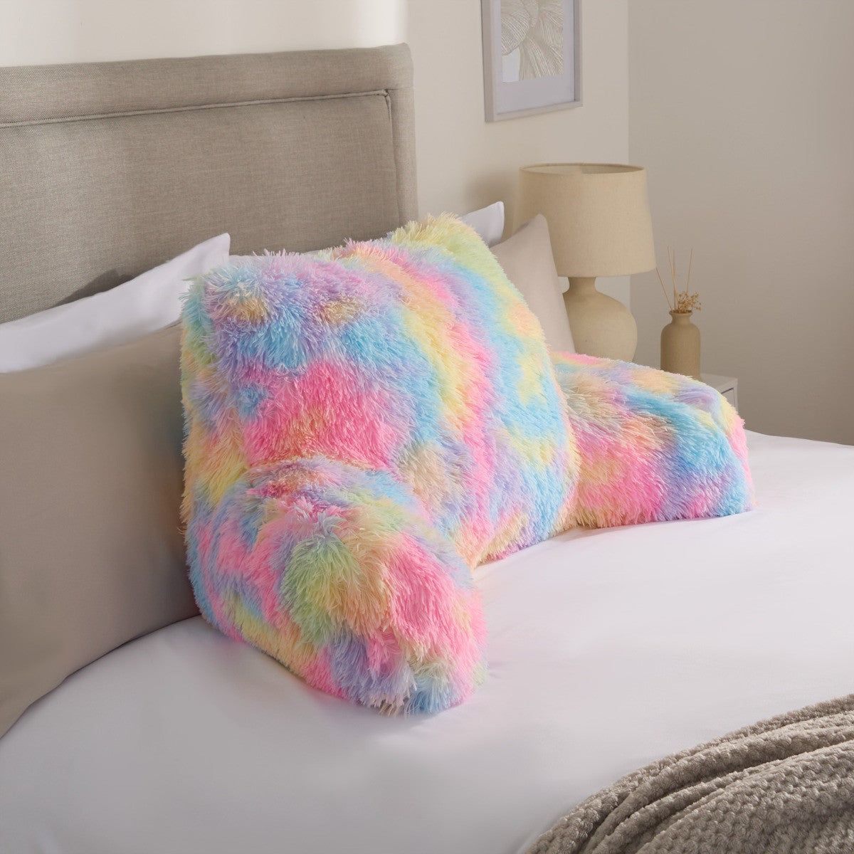 Long Hair Cuddle Cushion - Rainbow Tie Dye