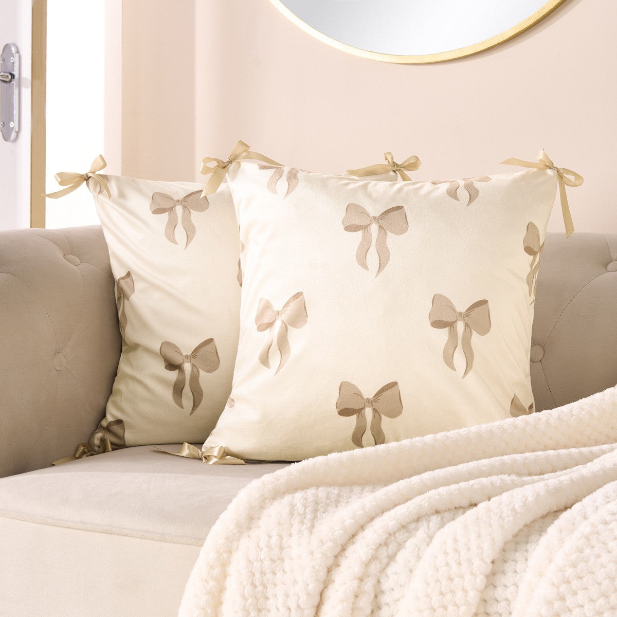 Bow Print Cushion Covers