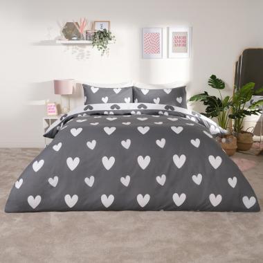 Heart Print Duvet Cover Set