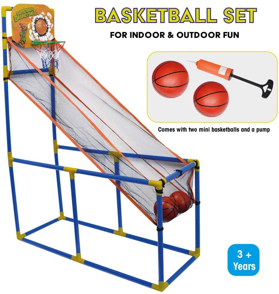Indoor Arcade Style Basketball Game with Hoop Balls & Pump