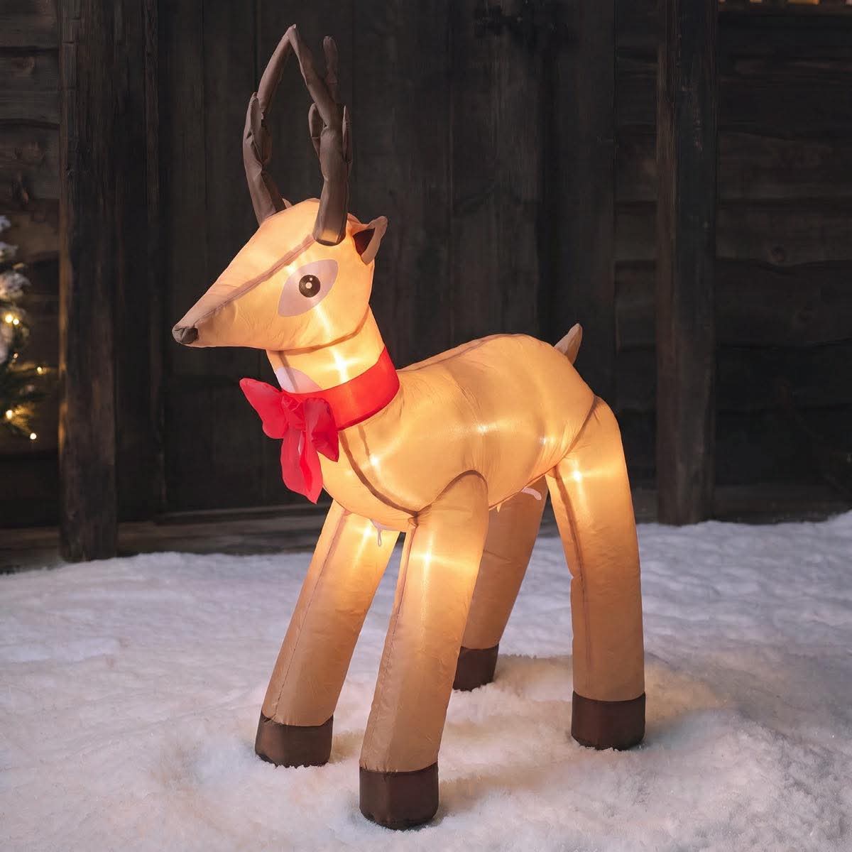 Indoor/outdoor inflatable reindeer decoration - brown
