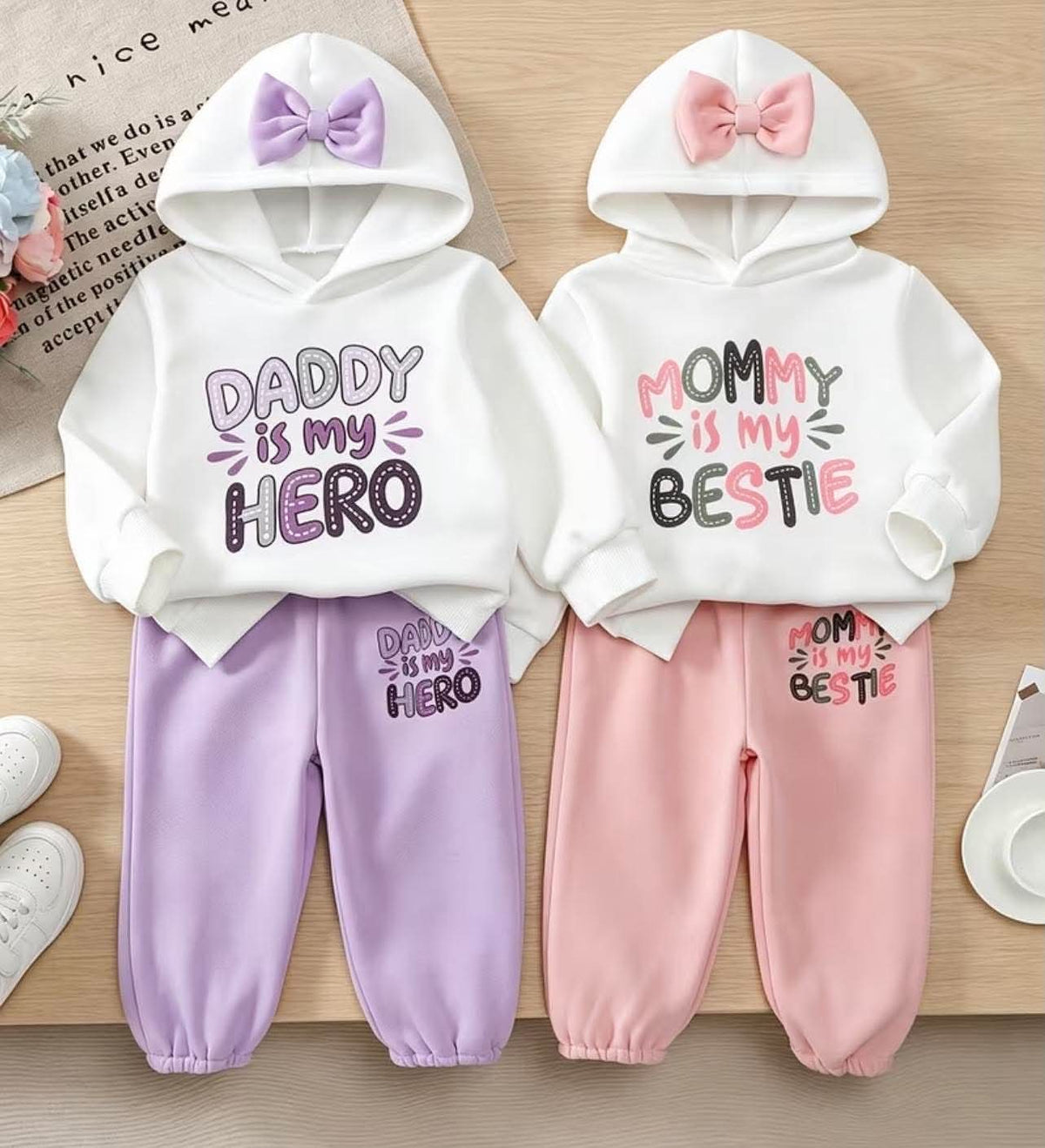2 pcs Girls sweatshirt & bottoms set